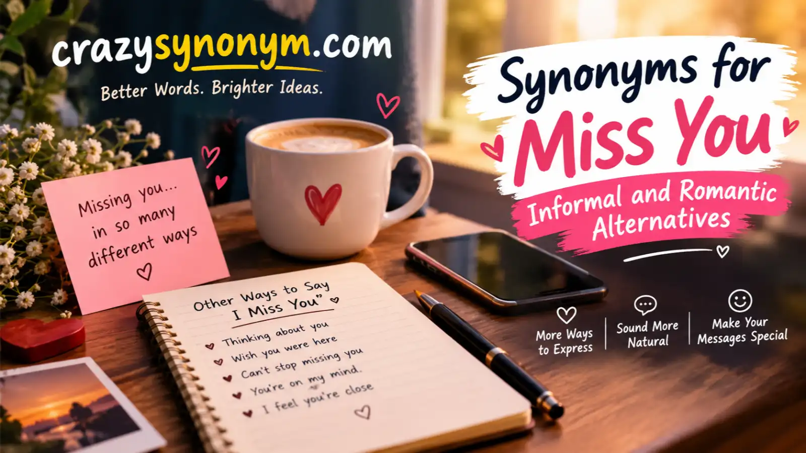 synonyms for miss you Informal and Romantic Alternatives