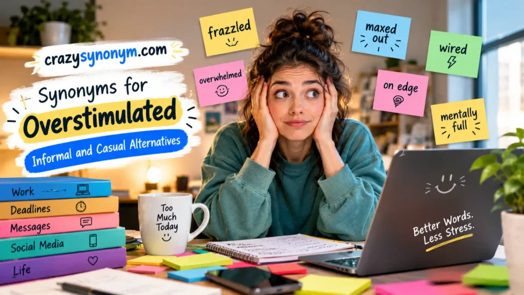 synonyms for overstimulated Informal and Casual Alternatives